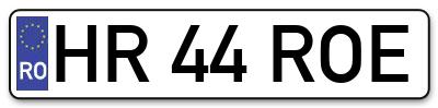 Placuta inmatriculare numar auto  HR-44-ROE, HR 44 ROE, HR44ROE