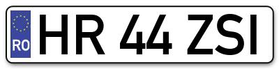 Placuta inmatriculare numar auto  HR-44-ZSI, HR 44 ZSI, HR44ZSI