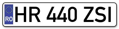 Placuta inmatriculare numar auto  HR-440-ZSI, HR 440 ZSI, HR440ZSI