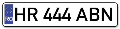 Placuta inmatriculare numar auto  HR-444-ABN, HR 444 ABN, HR444ABN