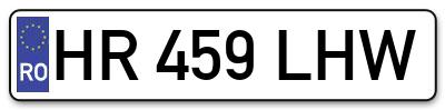 Placuta inmatriculare numar auto  HR-459-LHW, HR 459 LHW, HR459LHW
