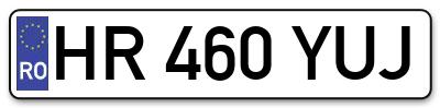 Placuta inmatriculare numar auto  HR-460-YUJ, HR 460 YUJ, HR460YUJ