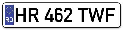 Placuta inmatriculare numar auto  HR-462-TWF, HR 462 TWF, HR462TWF