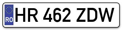 Placuta inmatriculare numar auto  HR-462-ZDW, HR 462 ZDW, HR462ZDW