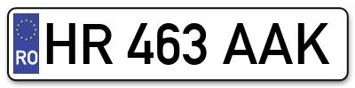 Placuta inmatriculare numar auto  HR-463-AAK, HR 463 AAK, HR463AAK