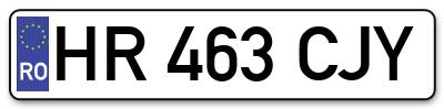 Placuta inmatriculare numar auto  HR-463-CJY, HR 463 CJY, HR463CJY