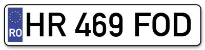 Placuta inmatriculare numar auto  HR-469-FOD, HR 469 FOD, HR469FOD