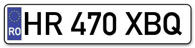 Placuta inmatriculare numar auto  HR-470-XBQ, HR 470 XBQ, HR470XBQ