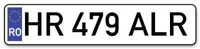 Placuta inmatriculare numar auto  HR-479-ALR, HR 479 ALR, HR479ALR