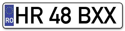 Placuta inmatriculare numar auto  HR-48-BXX, HR 48 BXX, HR48BXX