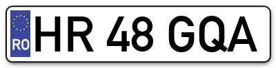 Placuta inmatriculare numar auto  HR-48-GQA, HR 48 GQA, HR48GQA