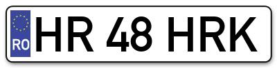 Placuta inmatriculare numar auto  HR-48-HRK, HR 48 HRK, HR48HRK