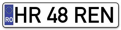 Placuta inmatriculare numar auto  HR-48-REN, HR 48 REN, HR48REN
