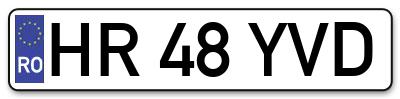 Placuta inmatriculare numar auto  HR-48-YVD, HR 48 YVD, HR48YVD