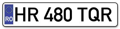 Placuta inmatriculare numar auto  HR-480-TQR, HR 480 TQR, HR480TQR