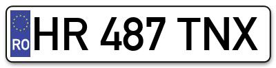 Placuta inmatriculare numar auto  HR-487-TNX, HR 487 TNX, HR487TNX