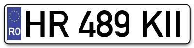 Placuta inmatriculare numar auto  HR-489-KII, HR 489 KII, HR489KII