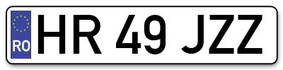 Placuta inmatriculare numar auto  HR-49-JZZ, HR 49 JZZ, HR49JZZ