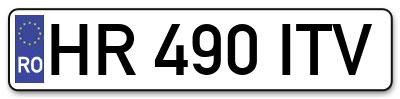 Placuta inmatriculare numar auto  HR-490-ITV, HR 490 ITV, HR490ITV