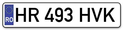 Placuta inmatriculare numar auto  HR-493-HVK, HR 493 HVK, HR493HVK