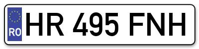 Placuta inmatriculare numar auto  HR-495-FNH, HR 495 FNH, HR495FNH