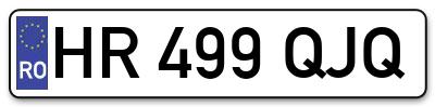 Placuta inmatriculare numar auto  HR-499-QJQ, HR 499 QJQ, HR499QJQ