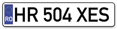Placuta inmatriculare numar auto  HR-504-XES, HR 504 XES, HR504XES