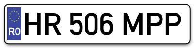 Placuta inmatriculare numar auto  HR-506-MPP, HR 506 MPP, HR506MPP