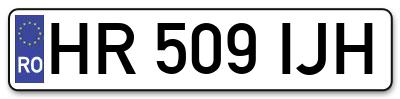 Placuta inmatriculare numar auto  HR-509-IJH, HR 509 IJH, HR509IJH