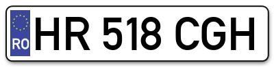 Placuta inmatriculare numar auto  HR-518-CGH, HR 518 CGH, HR518CGH