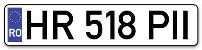Placuta inmatriculare numar auto  HR-518-PII, HR 518 PII, HR518PII