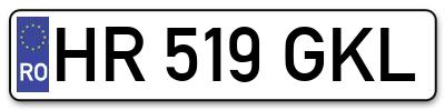Placuta inmatriculare numar auto  HR-519-GKL, HR 519 GKL, HR519GKL