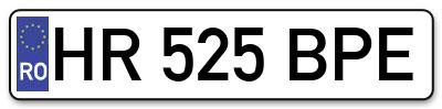 Placuta inmatriculare numar auto  HR-525-BPE, HR 525 BPE, HR525BPE