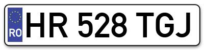 Placuta inmatriculare numar auto  HR-528-TGJ, HR 528 TGJ, HR528TGJ