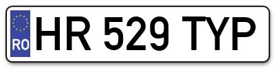 Placuta inmatriculare numar auto  HR-529-TYP, HR 529 TYP, HR529TYP