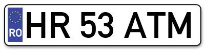Placuta inmatriculare numar auto  HR-53-ATM, HR 53 ATM, HR53ATM