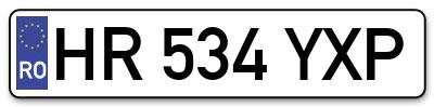 Placuta inmatriculare numar auto  HR-534-YXP, HR 534 YXP, HR534YXP