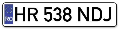 Placuta inmatriculare numar auto  HR-538-NDJ, HR 538 NDJ, HR538NDJ