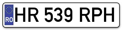 Placuta inmatriculare numar auto  HR-539-RPH, HR 539 RPH, HR539RPH