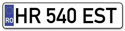 Placuta inmatriculare numar auto  HR-540-EST, HR 540 EST, HR540EST