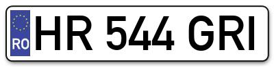 Placuta inmatriculare numar auto  HR-544-GRI, HR 544 GRI, HR544GRI