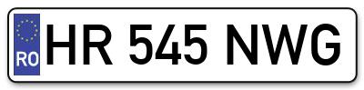 Placuta inmatriculare numar auto  HR-545-NWG, HR 545 NWG, HR545NWG