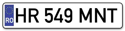 Placuta inmatriculare numar auto  HR-549-MNT, HR 549 MNT, HR549MNT
