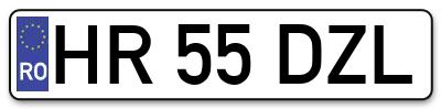 Placuta inmatriculare numar auto  HR-55-DZL, HR 55 DZL, HR55DZL