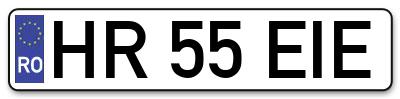 Placuta inmatriculare numar auto  HR-55-EIE, HR 55 EIE, HR55EIE