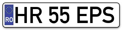 Placuta inmatriculare numar auto  HR-55-EPS, HR 55 EPS, HR55EPS
