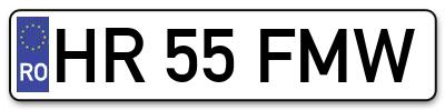 Placuta inmatriculare numar auto  HR-55-FMW, HR 55 FMW, HR55FMW