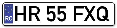 Placuta inmatriculare numar auto  HR-55-FXQ, HR 55 FXQ, HR55FXQ