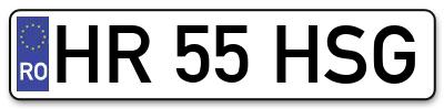 Placuta inmatriculare numar auto  HR-55-HSG, HR 55 HSG, HR55HSG