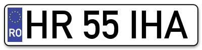 Placuta inmatriculare numar auto  HR-55-IHA, HR 55 IHA, HR55IHA